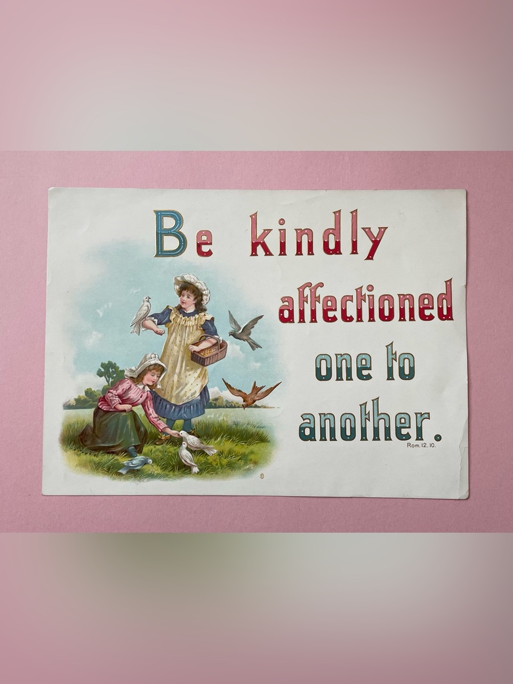 Vintage Inspirational Wall Art with Birds and Children